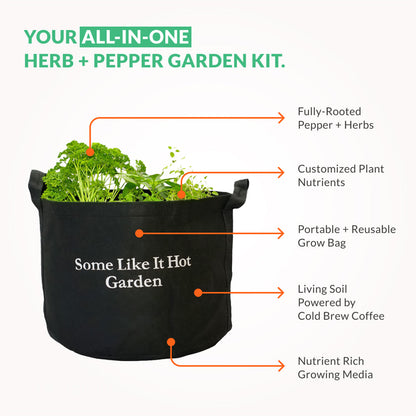 Some Like It Hot Garden Kit‎ with pepper + herb plants